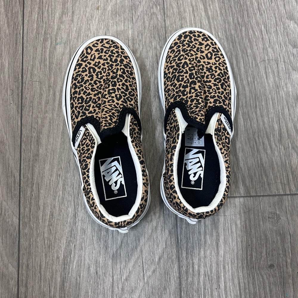 Size 10.5 kids cheetah print vans
